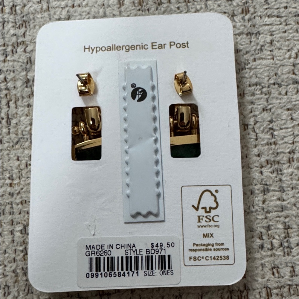 J. Crew Green and Gold Drop Earrings - Picture 4 of 5